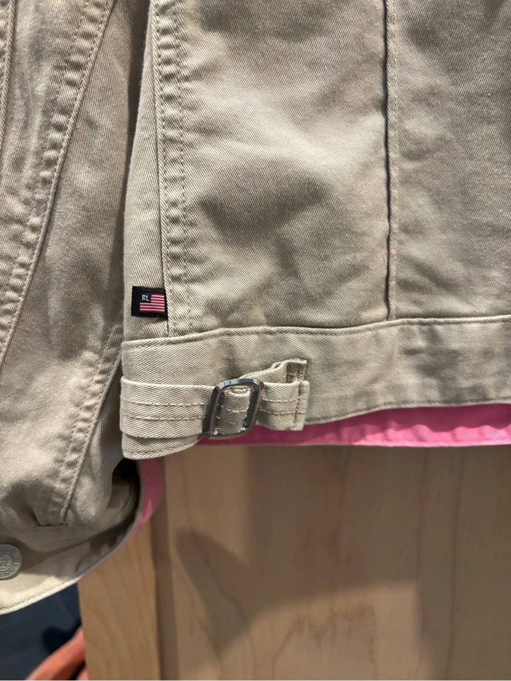 Ralph Lauren Beige Jean Jacket with Pink Lining - Picture 6 of 6